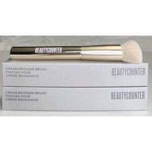 Beautycounter Set of 2 Cream Bronzer Brush Gold Metallic New in Box